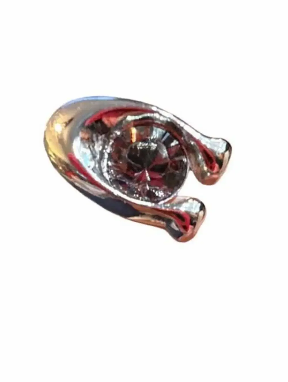 Coach Signature C Stone Stud Earrings Silver Tone Brown Crystal